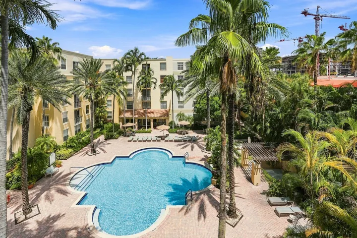 Beautiful pool courtyard view from the condo