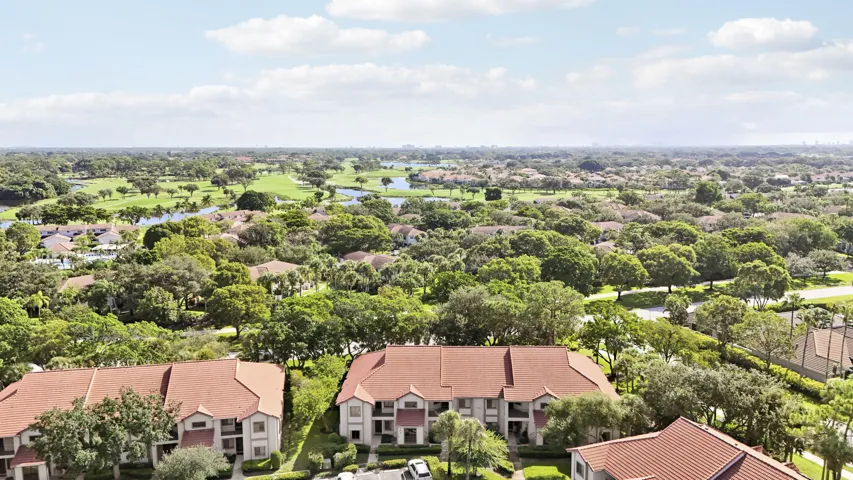 Expansive golf course with water features