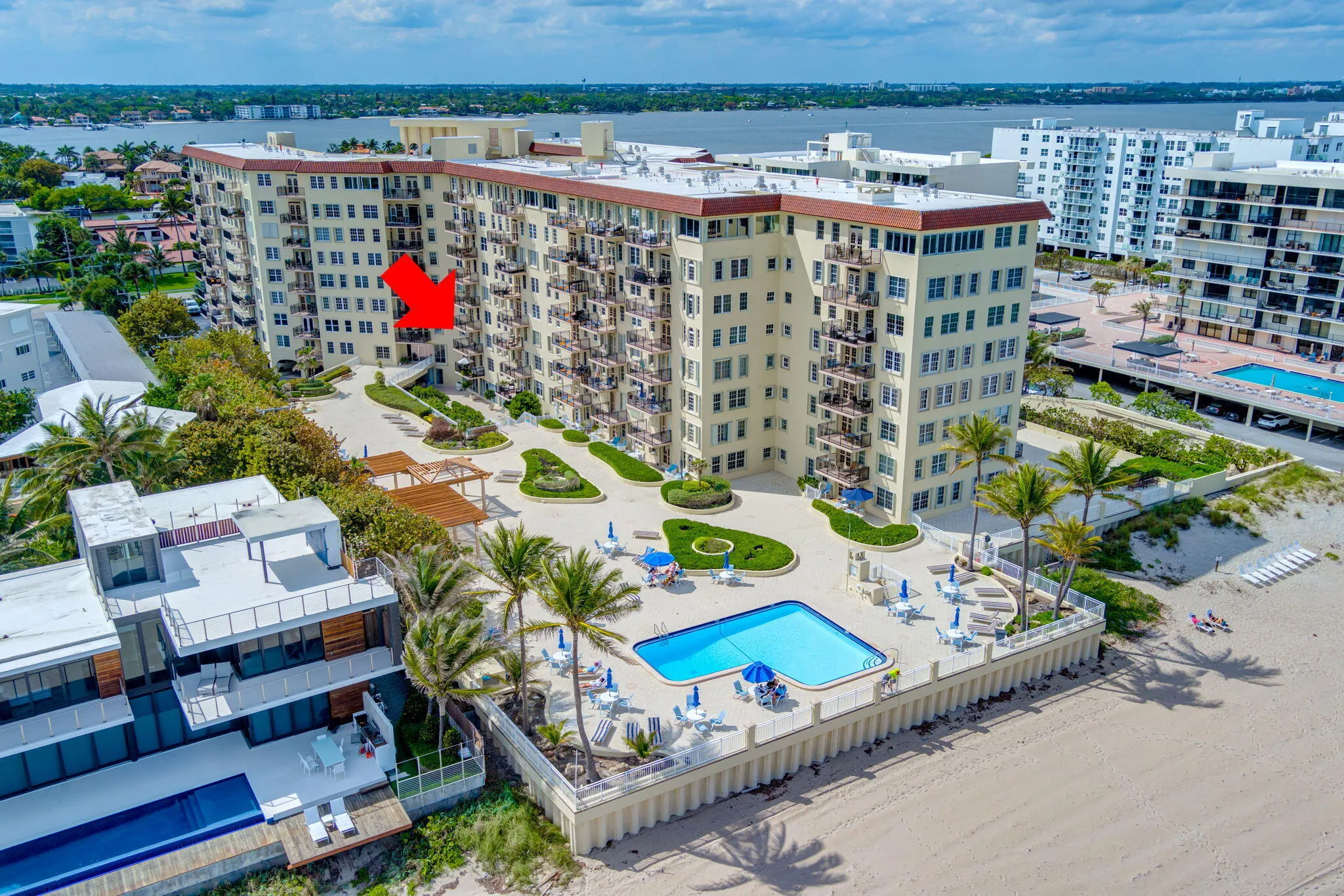 Oceanfront pool and beach