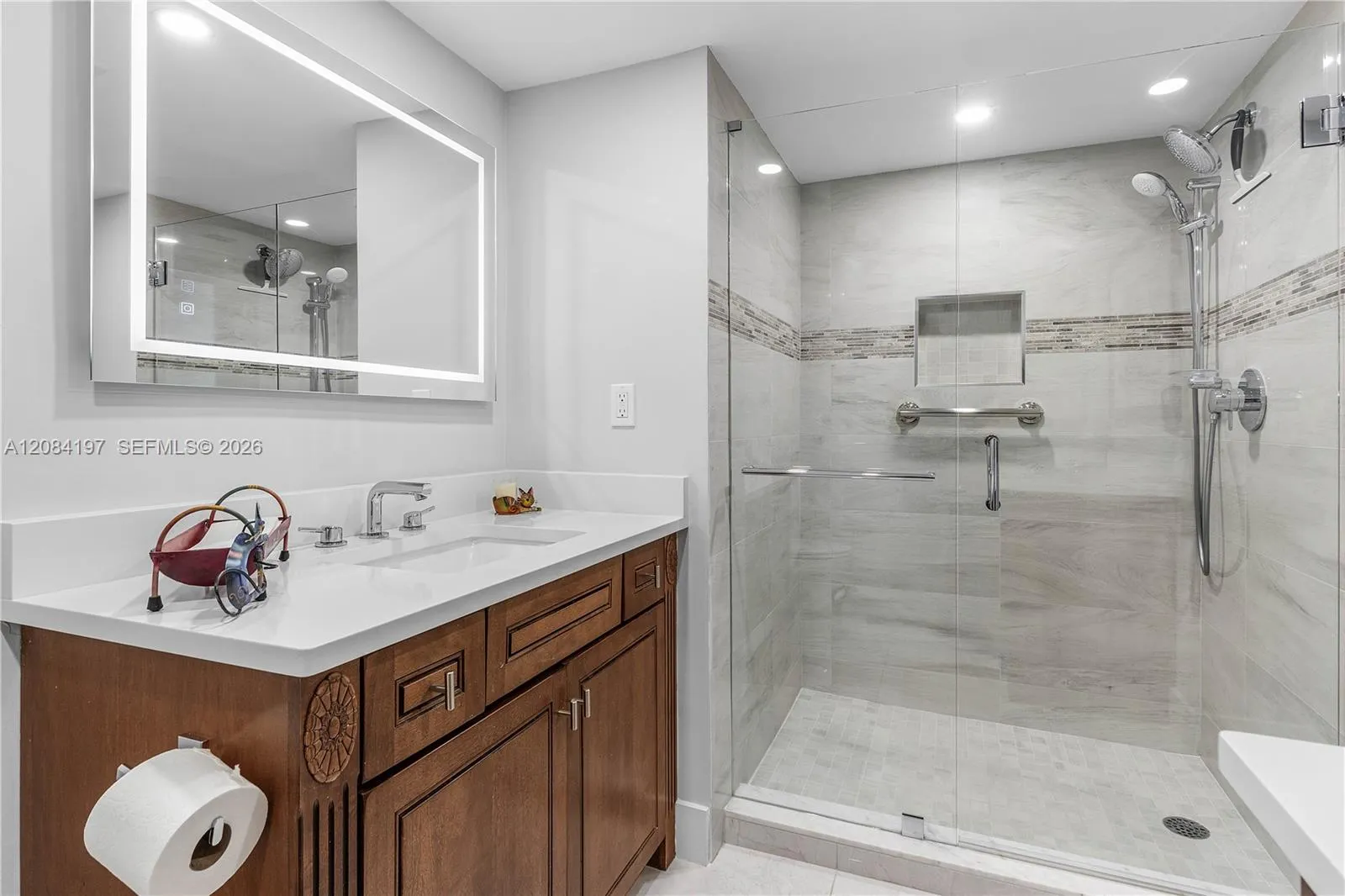 Renovated 2nd Bathroom with Designer Mirror
