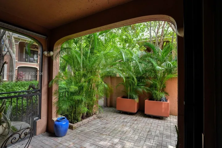Patio with Lucious greenery and privacy