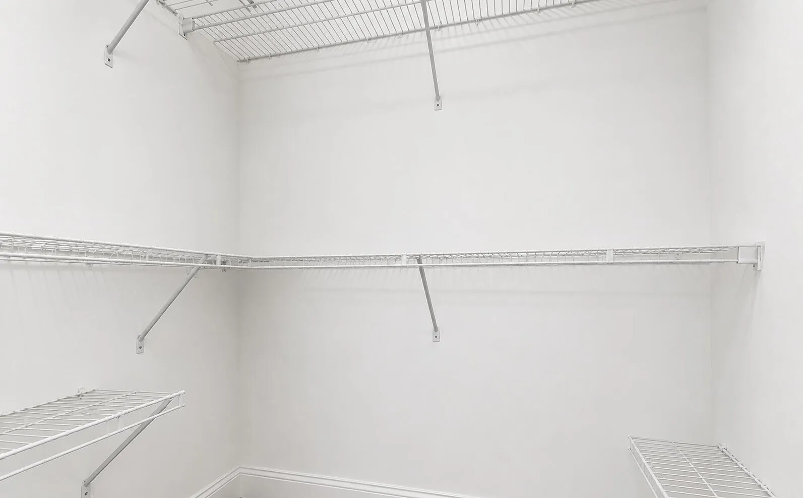 White wire shelving system