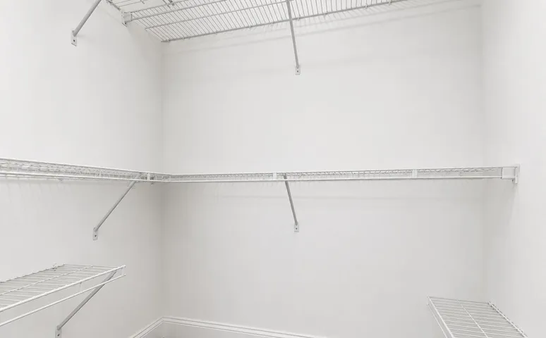 White wire shelving system