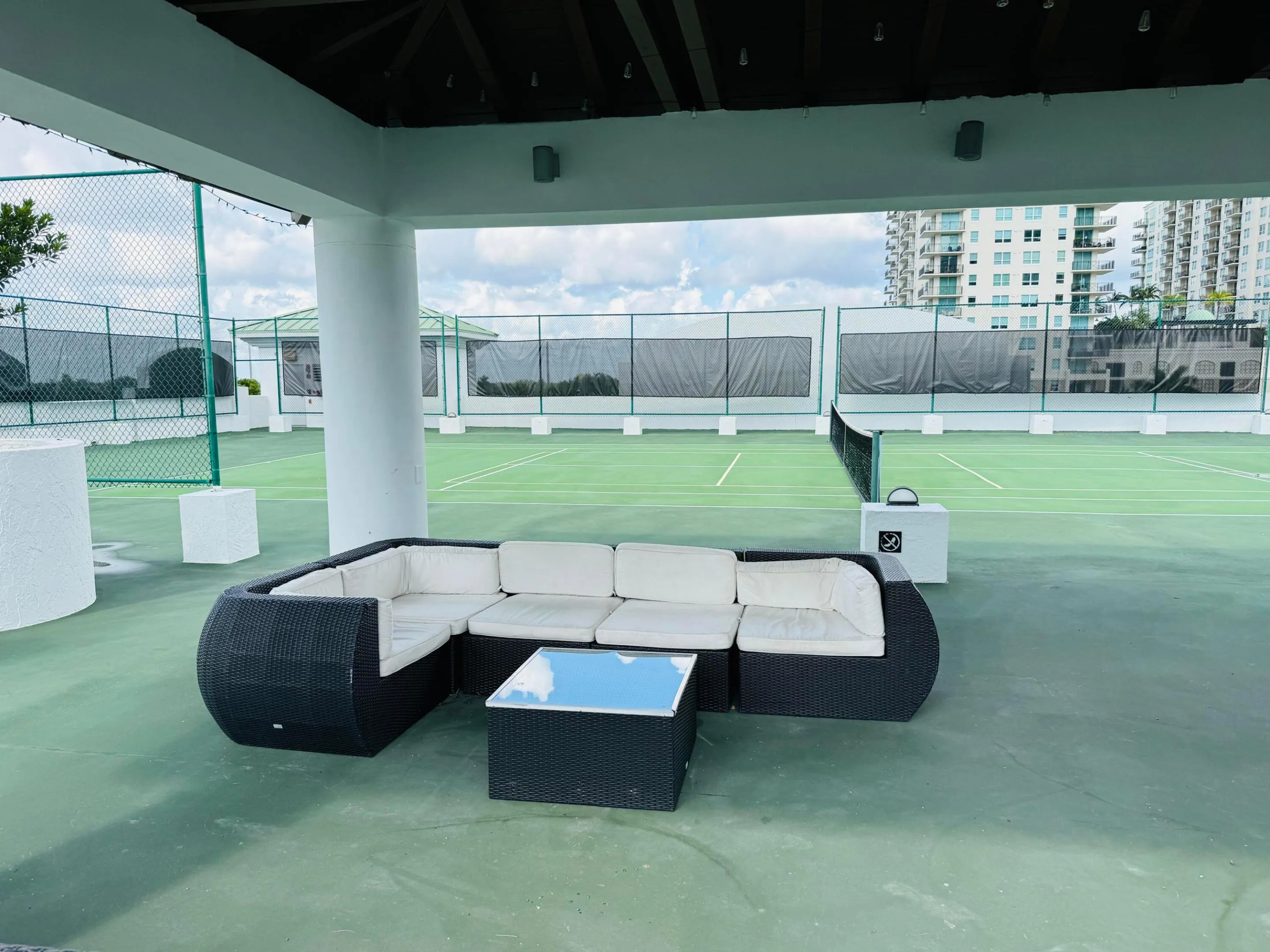 Tennis and Pickleball Courts with covered lounging space