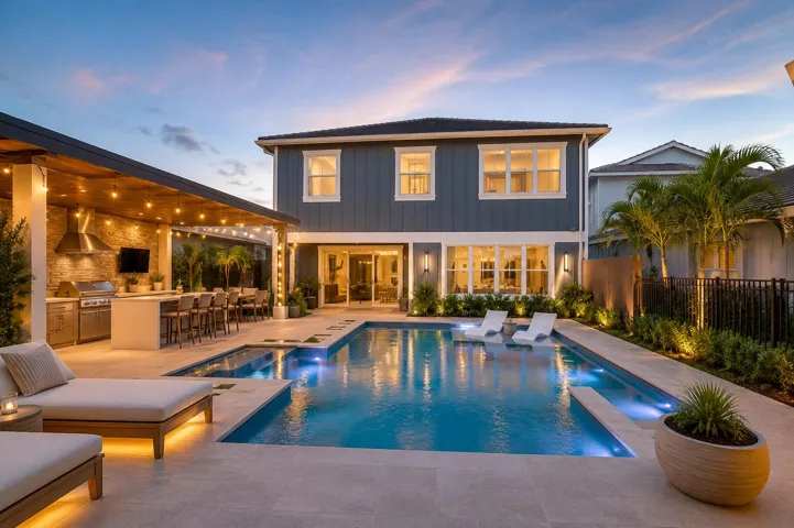 This home has enough land to potentially add a pool and an outdoor kitchen, subject to HOA approval.