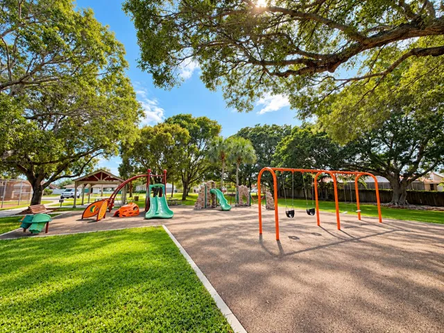Sunny Neighborhood Playground Beneath th