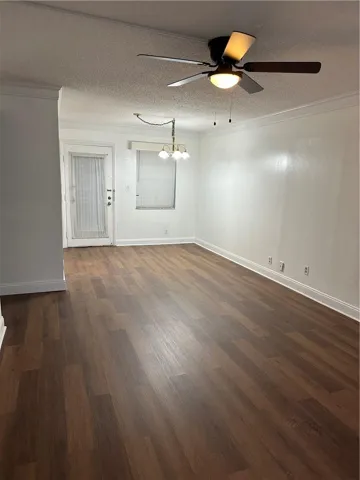 Living area and dining area - New flooring, lighting, paint