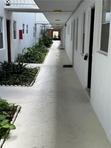 Outside walkway to unit