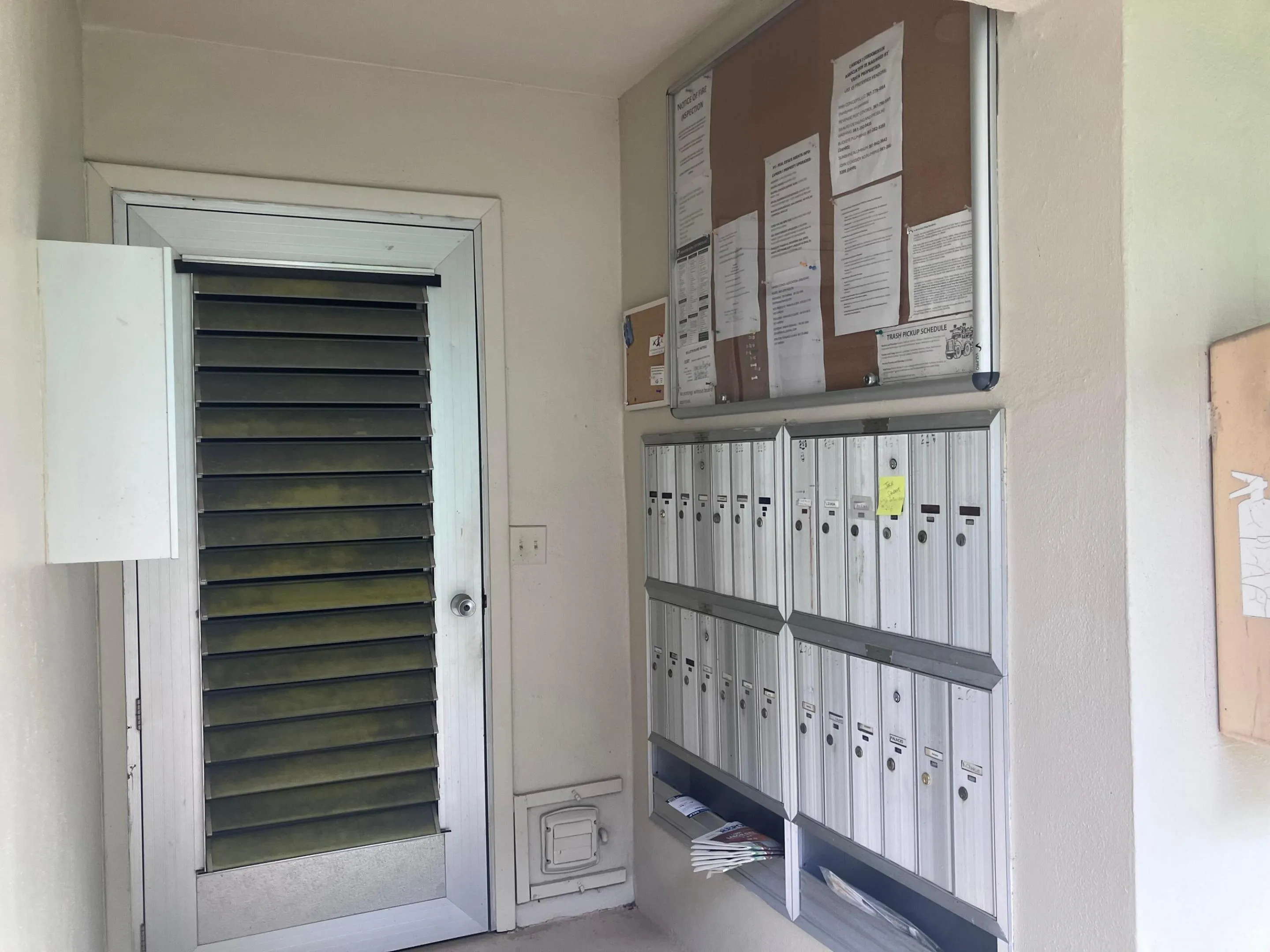 MAILBOXES DOWNSTAIRS