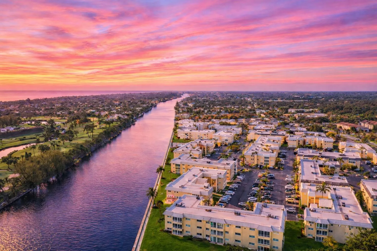 Colonial Club Drone Sunset