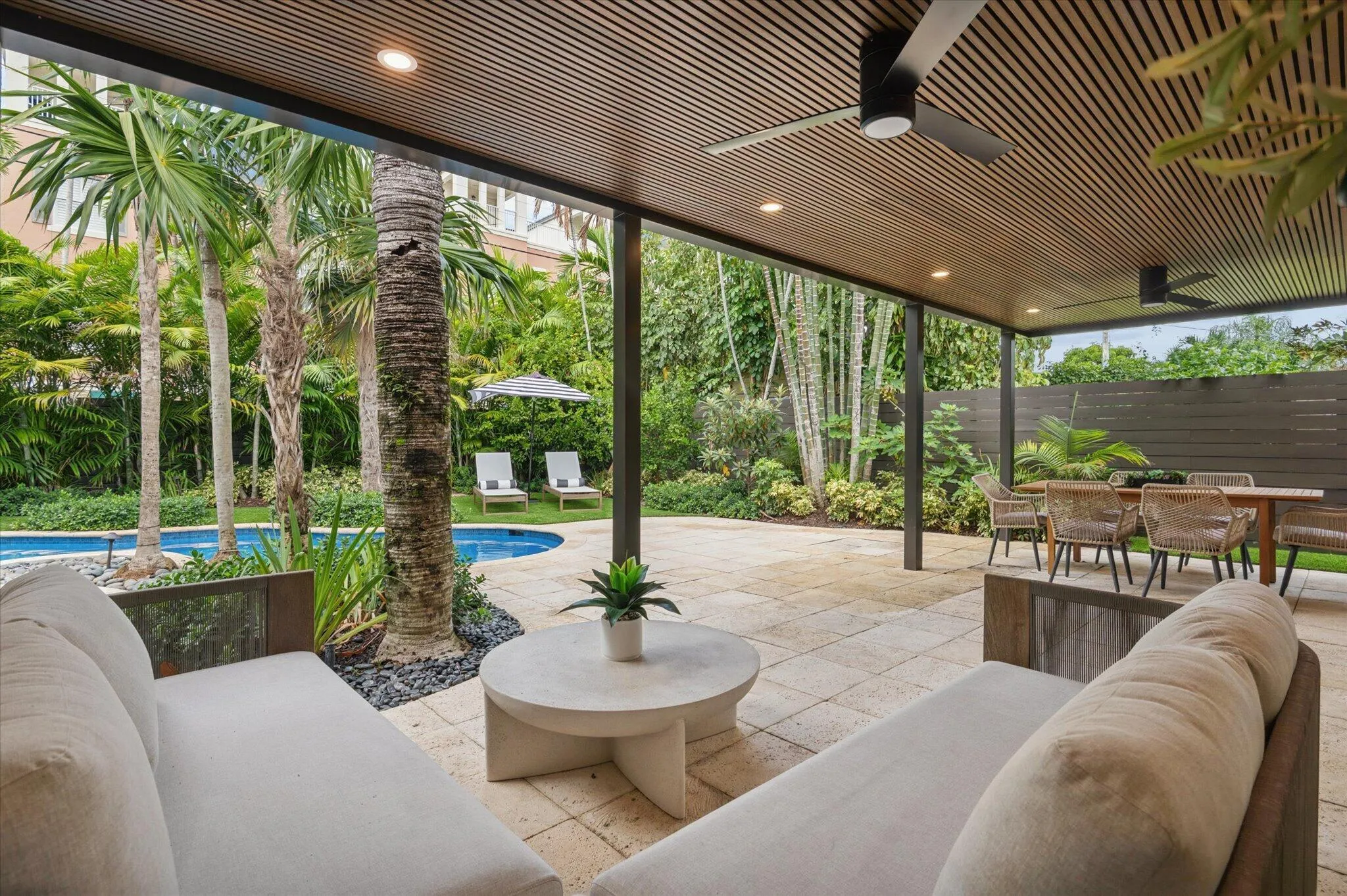 Backyard Patio Covered Seating Area