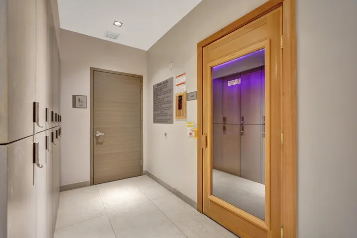 Locker room with sauna