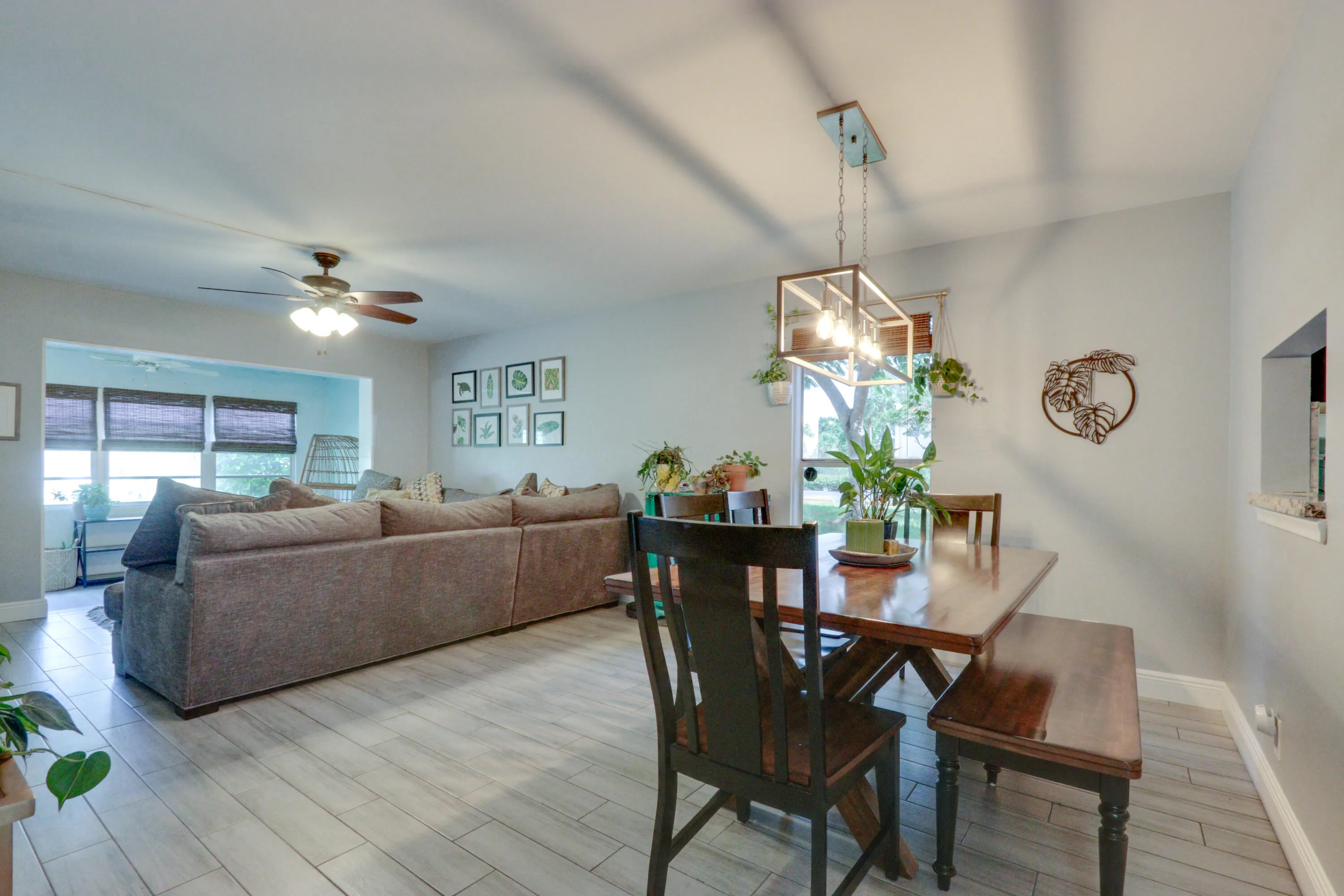 Wood-finish flooring throughout