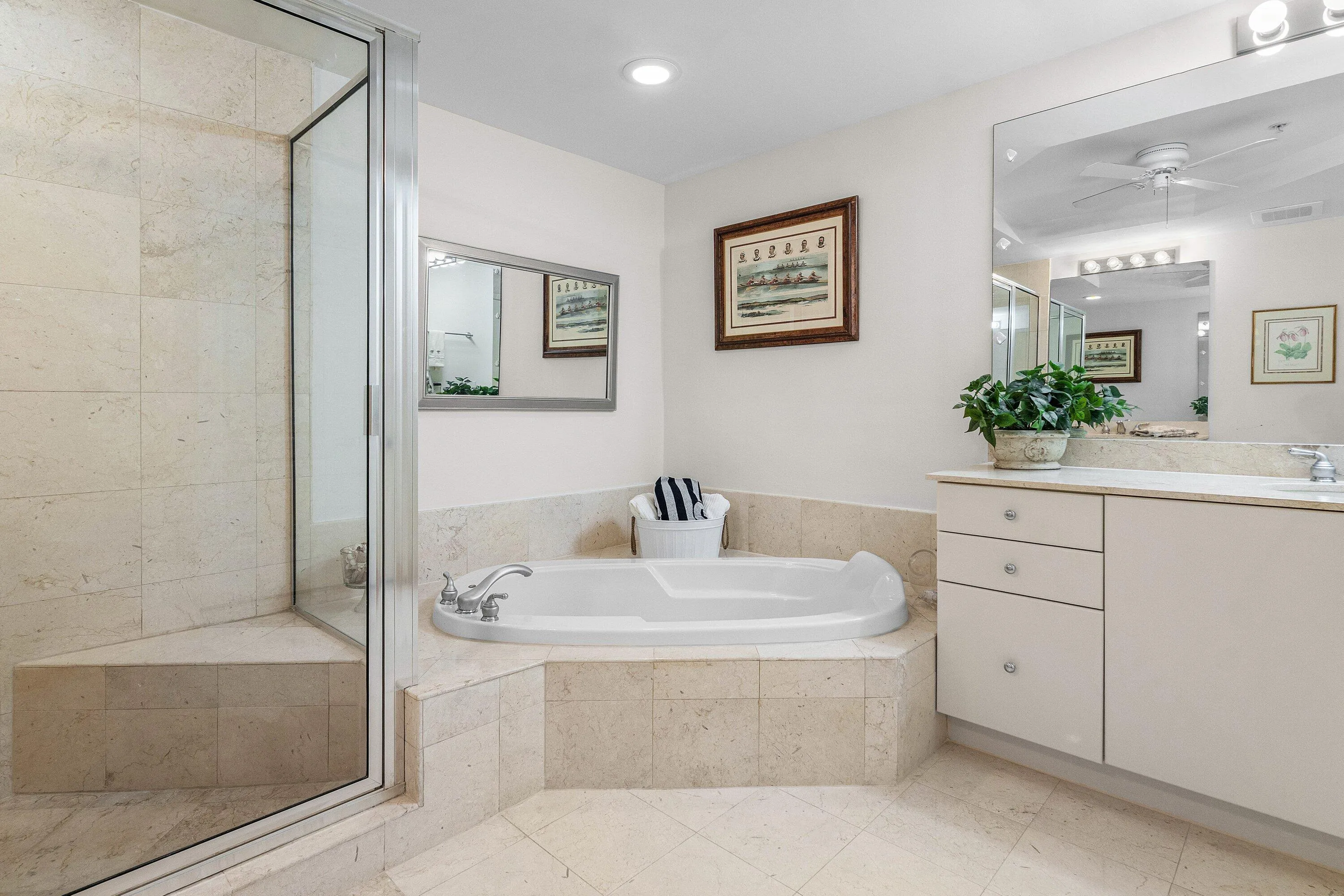 Primary Bath with Shower and Tub