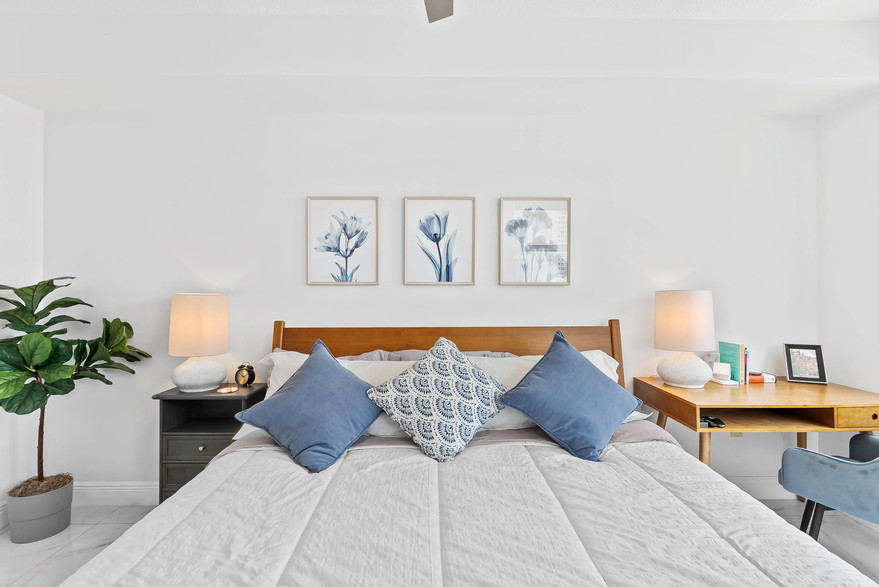 King size bed in primary bedroom