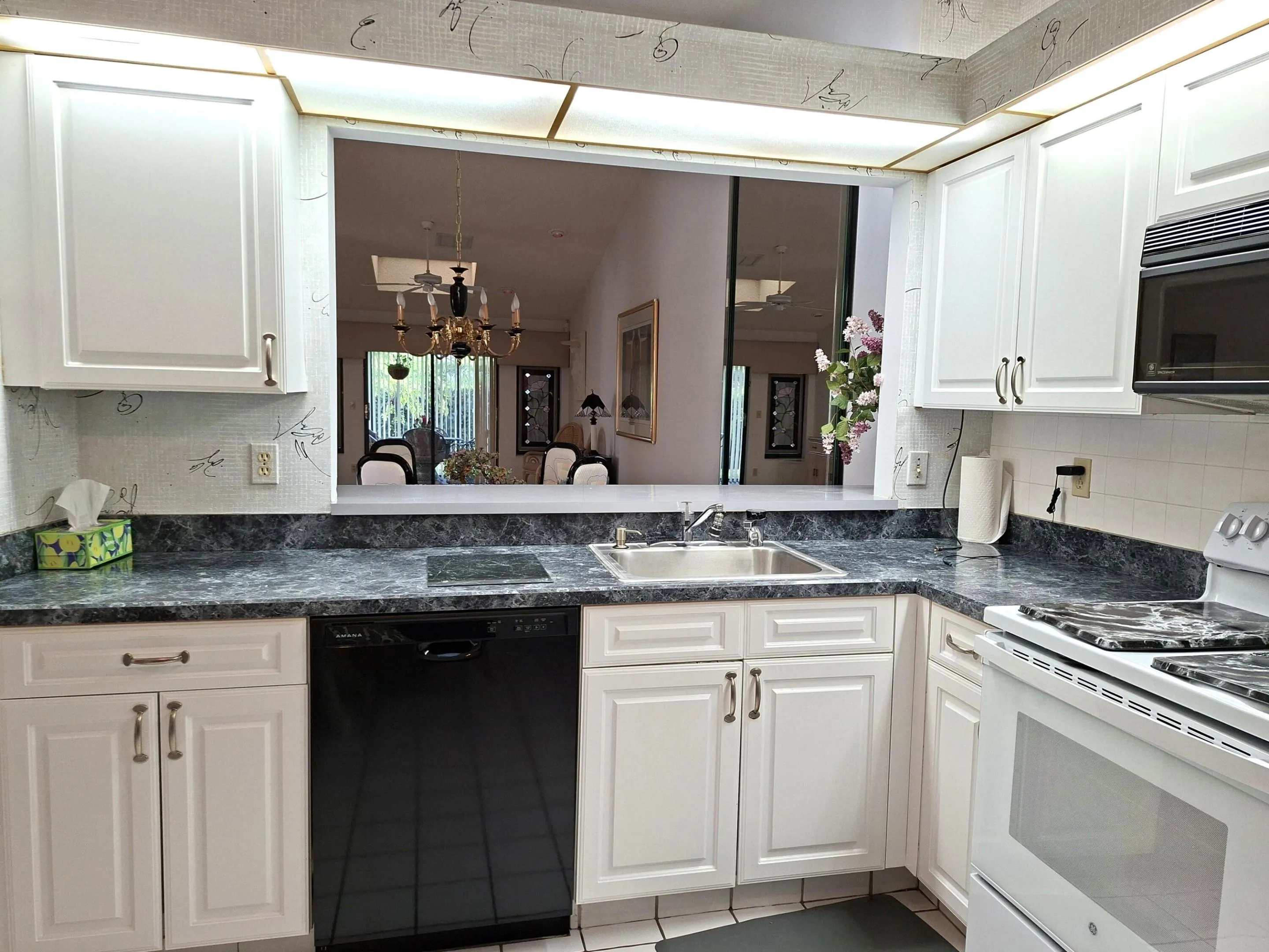 kitchen open to dining room