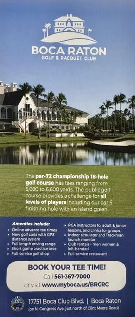 Located right at the entrance of Boca Country Club!