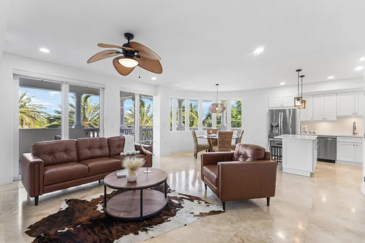 Open concept Living Room with balcony access