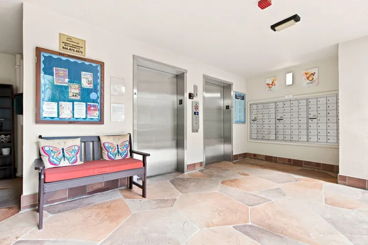 Two stainless steel elevators