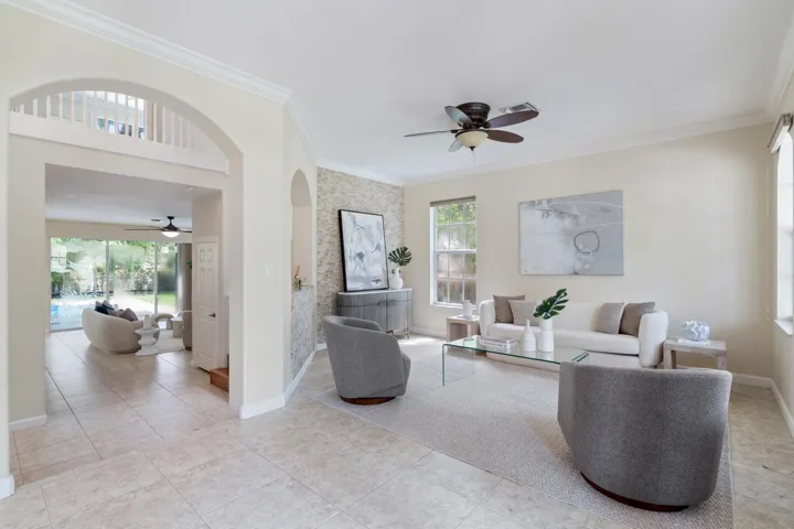 Arched entryway with a decorative balustrade
