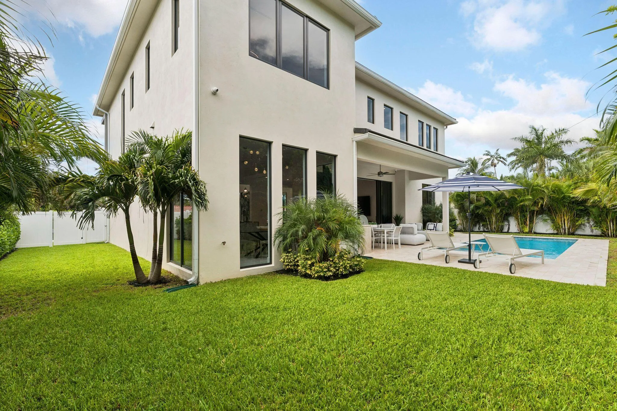 Maximized outdoor lawn space on rear and side of home.