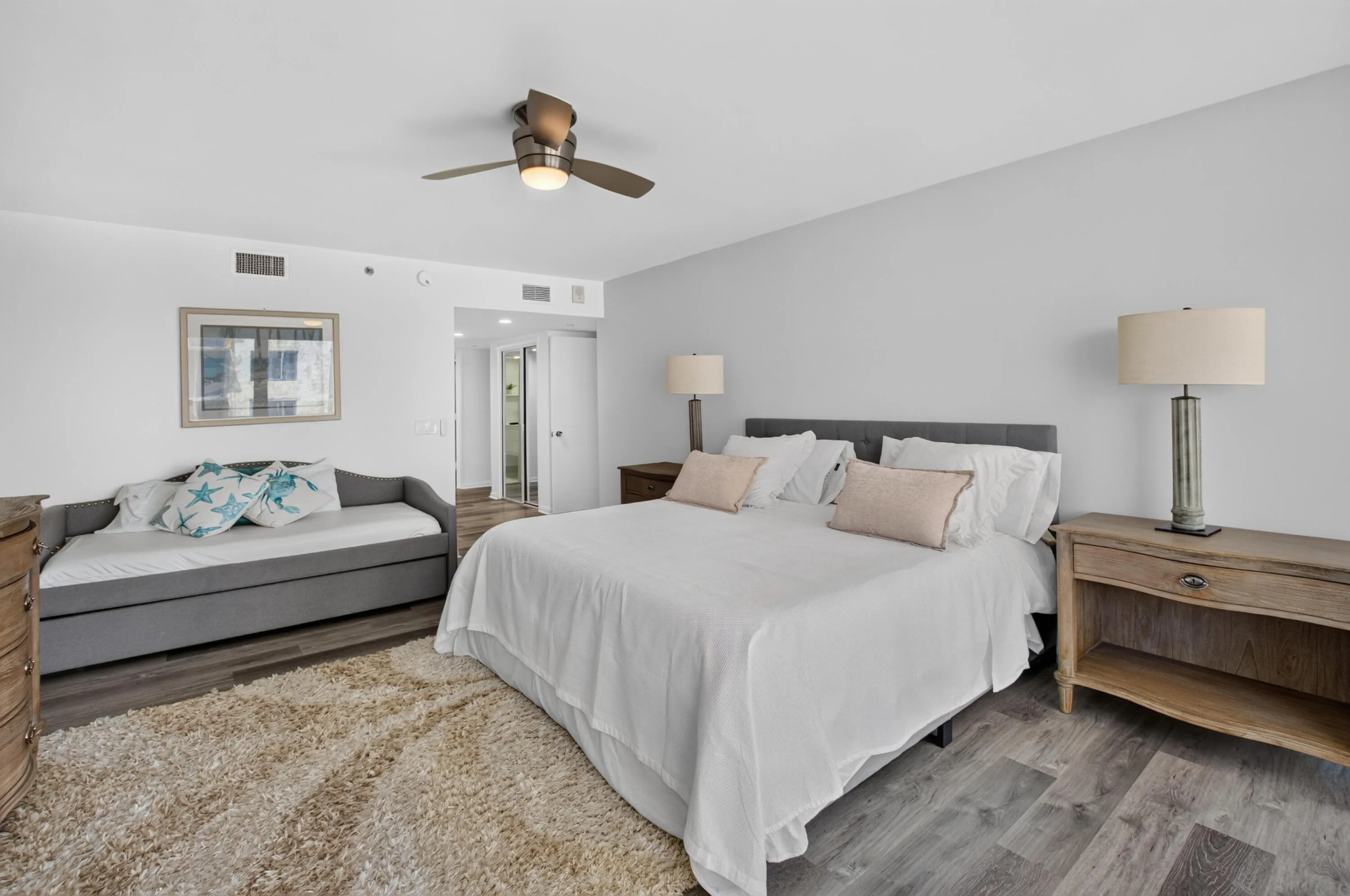Wood-finish flooring throughout