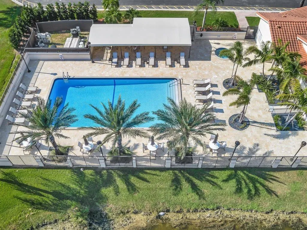 Brentwood Main Community Pool & Spa Aerial View