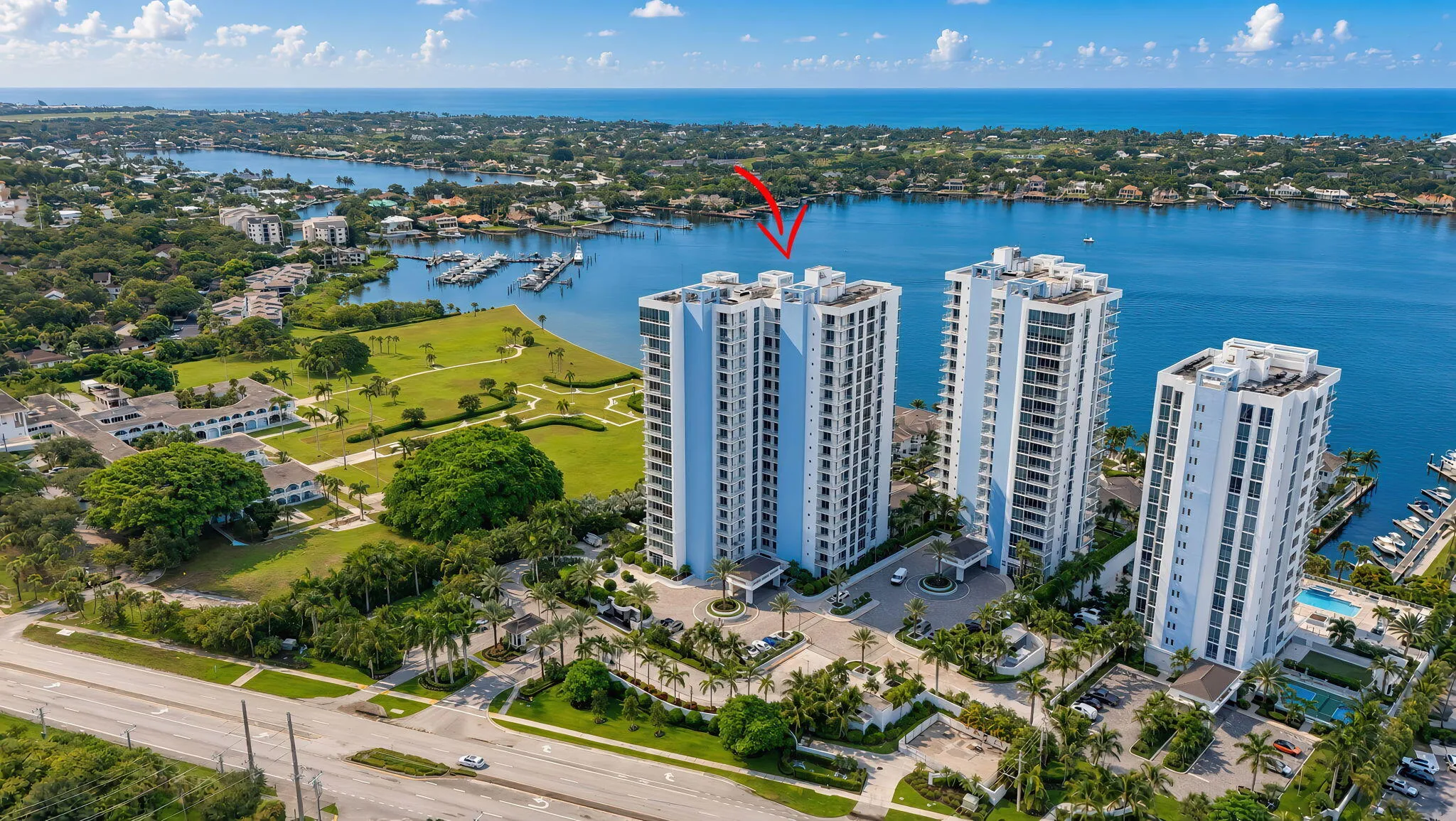 Water Club Towers waterfront community includes 3 high-rise towers and numerous shared amenities including a day dock!