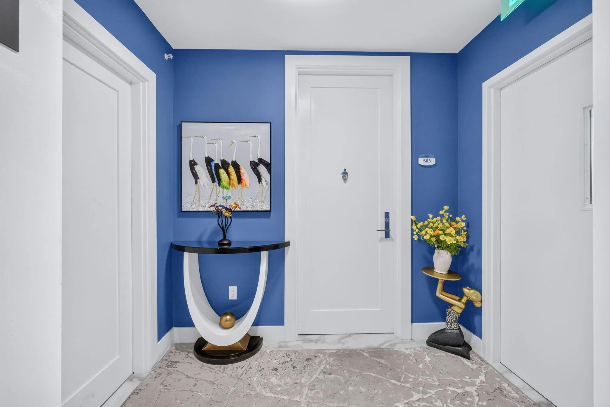 WELCOME HOME.... A Private Elevator Foyer drops you at your very own front door! Privacy all the way home!