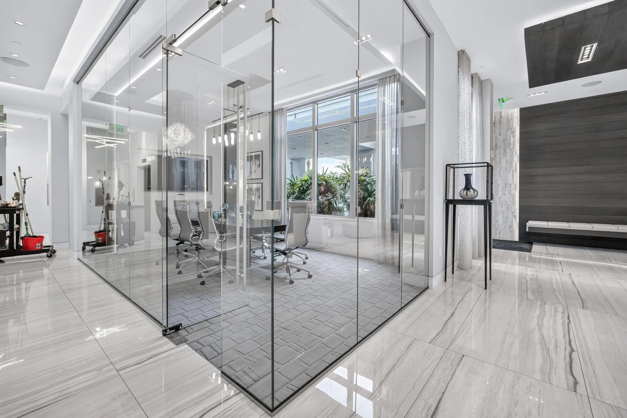 Check out this modern Conference room just off the lobby, great spot to have business meetings or discuss ideas with your neighbors