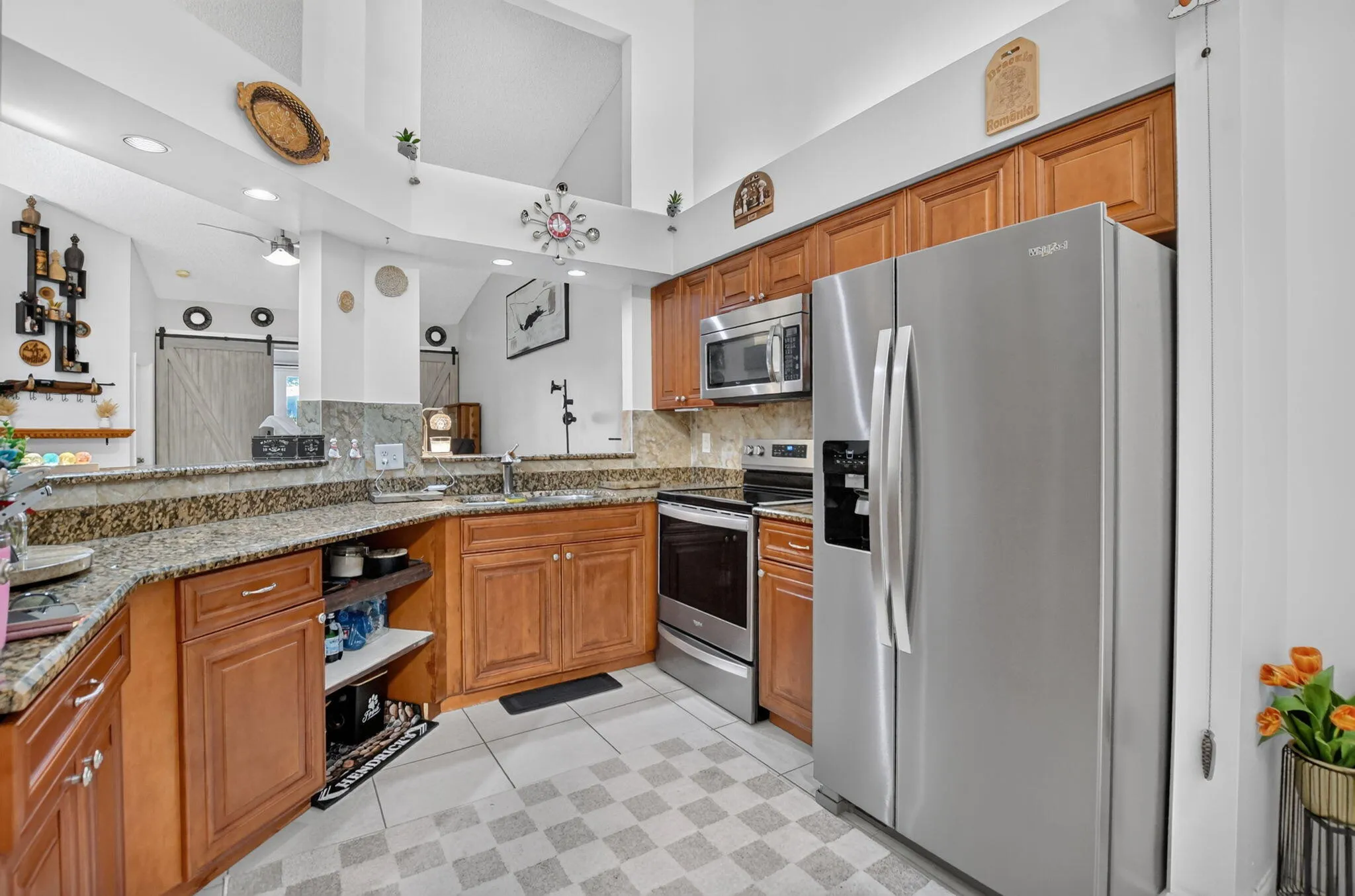 Kitchen with brand new appliances.