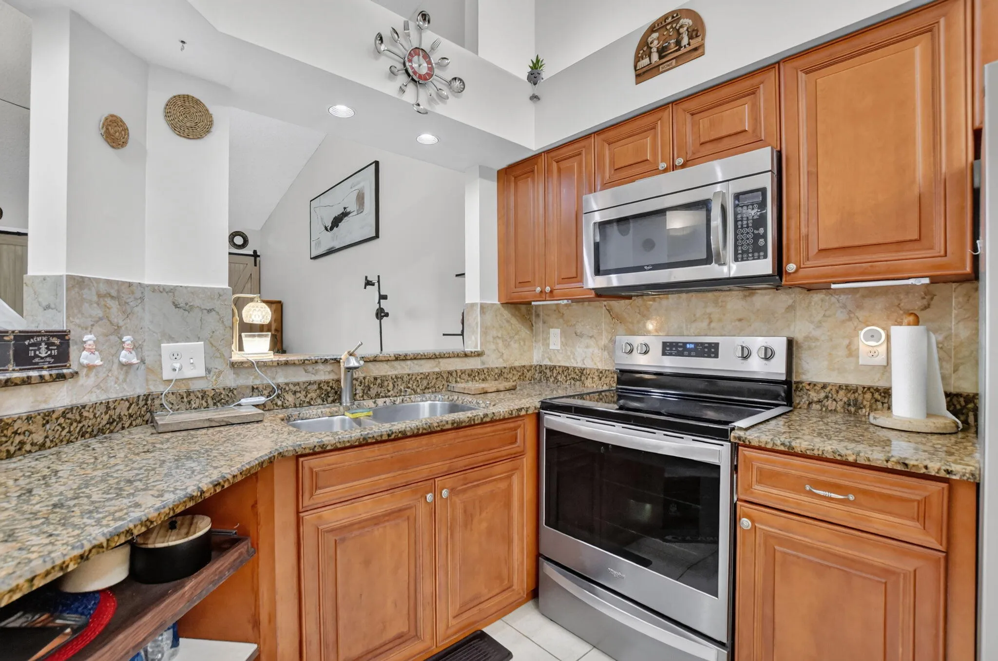 Kitchen with brand new appliances.