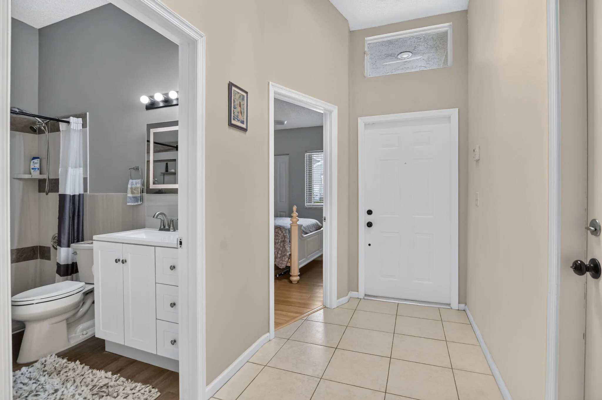 2nd full Bathroom, 2nd Bedroom and front door.