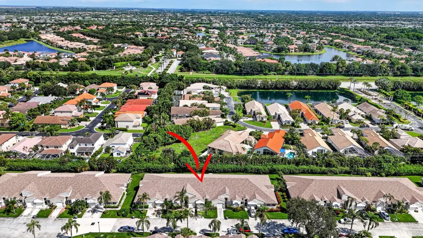Aerial View of the Home and Surrounding Community.