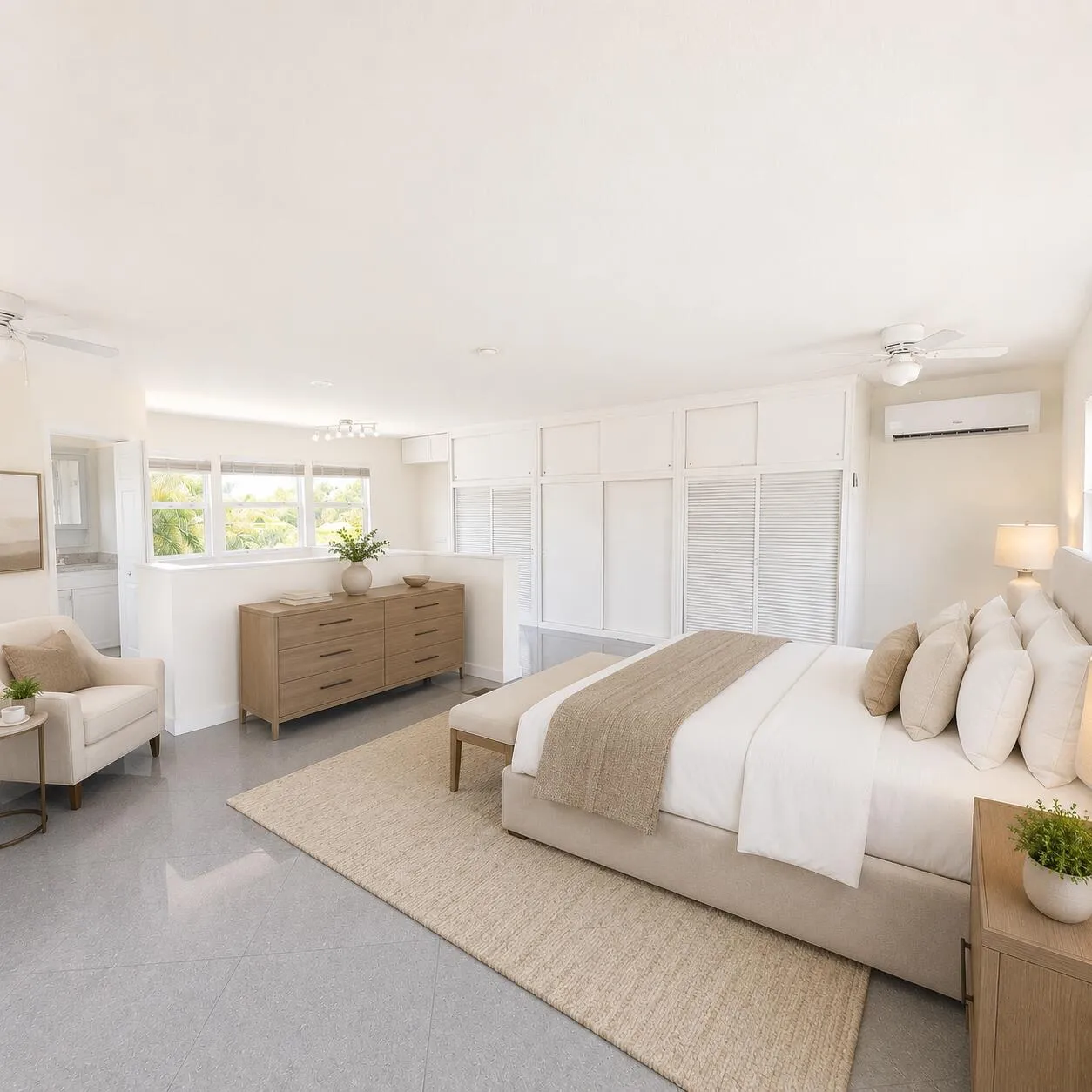 Staged master bedroom