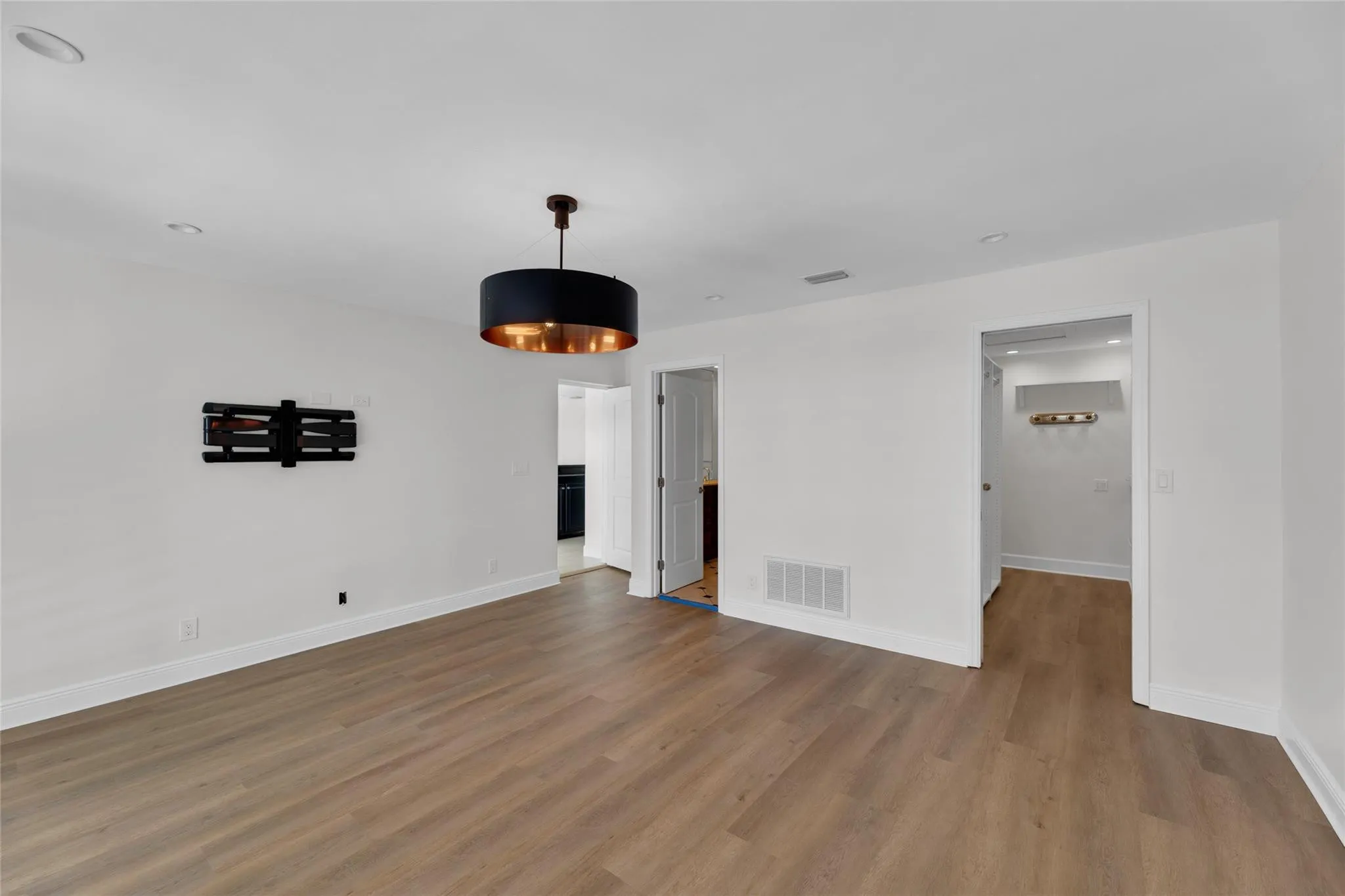Master bedroom with walk in closet and bathroom is spacious