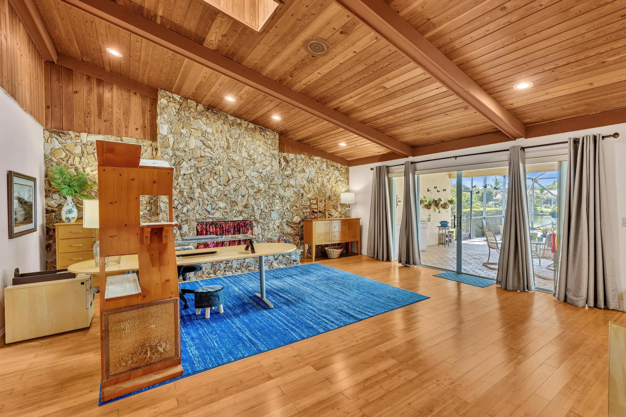 Huge formal living room with fireplace