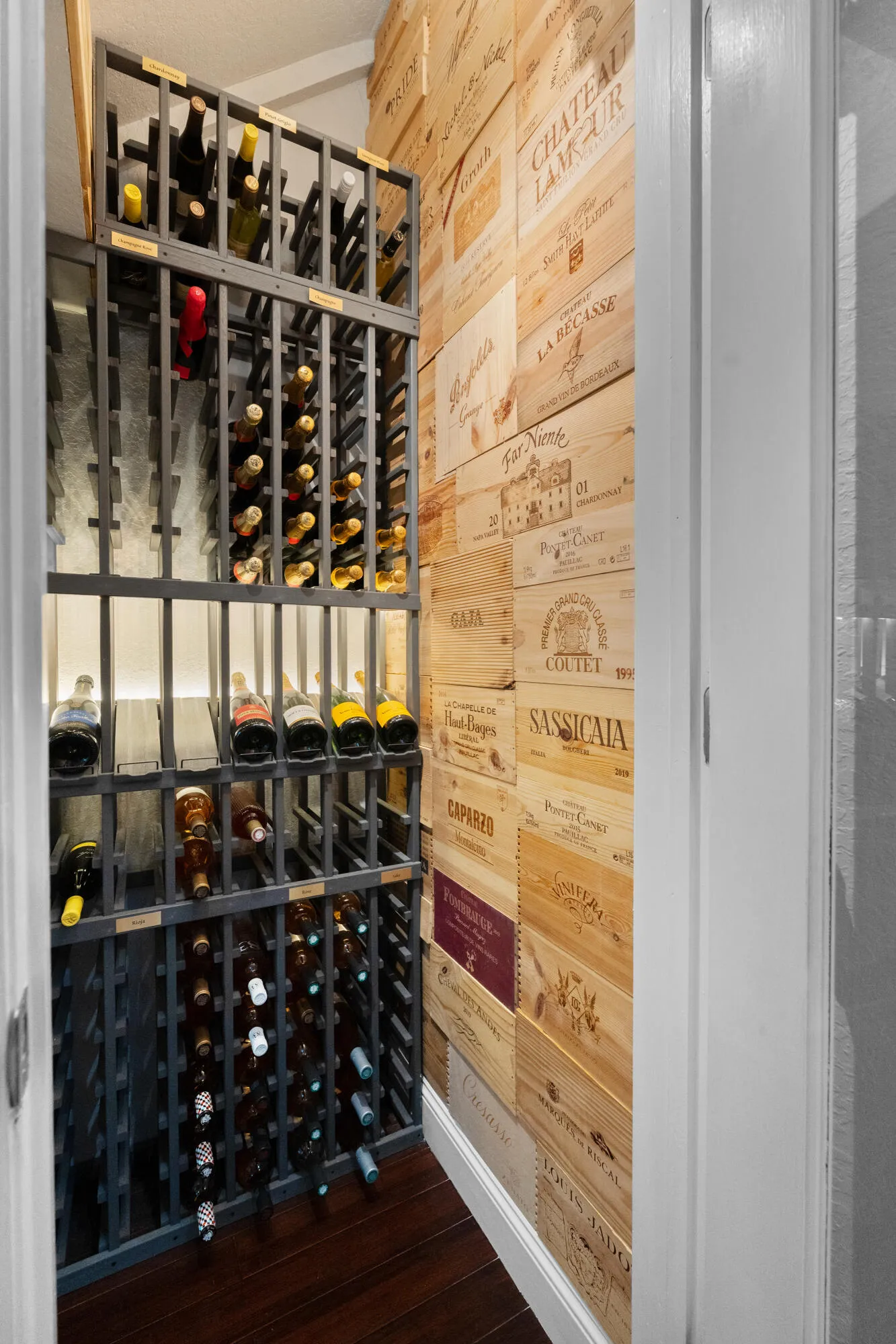 Wine racks in wine rom