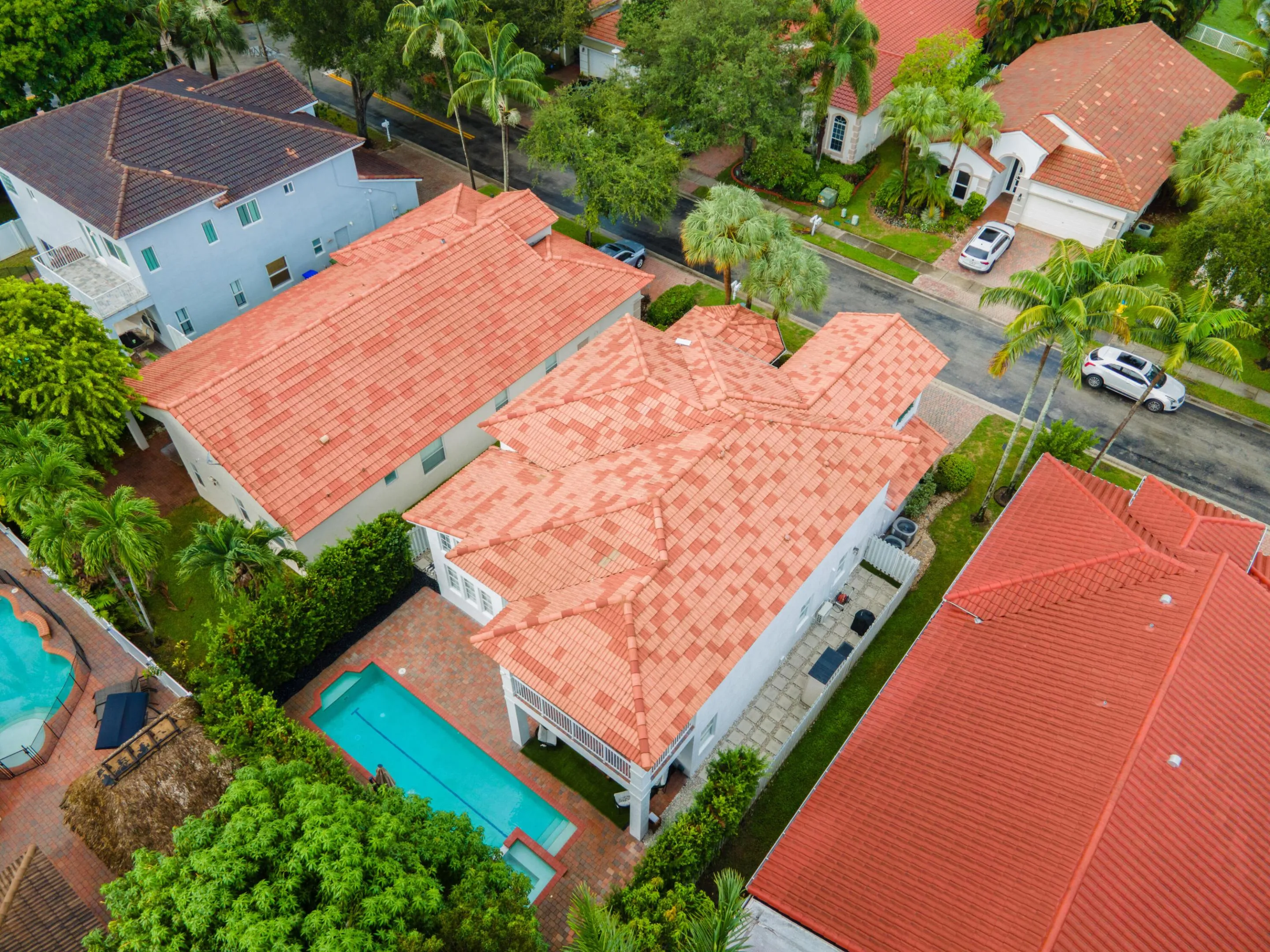 Aerial view of house