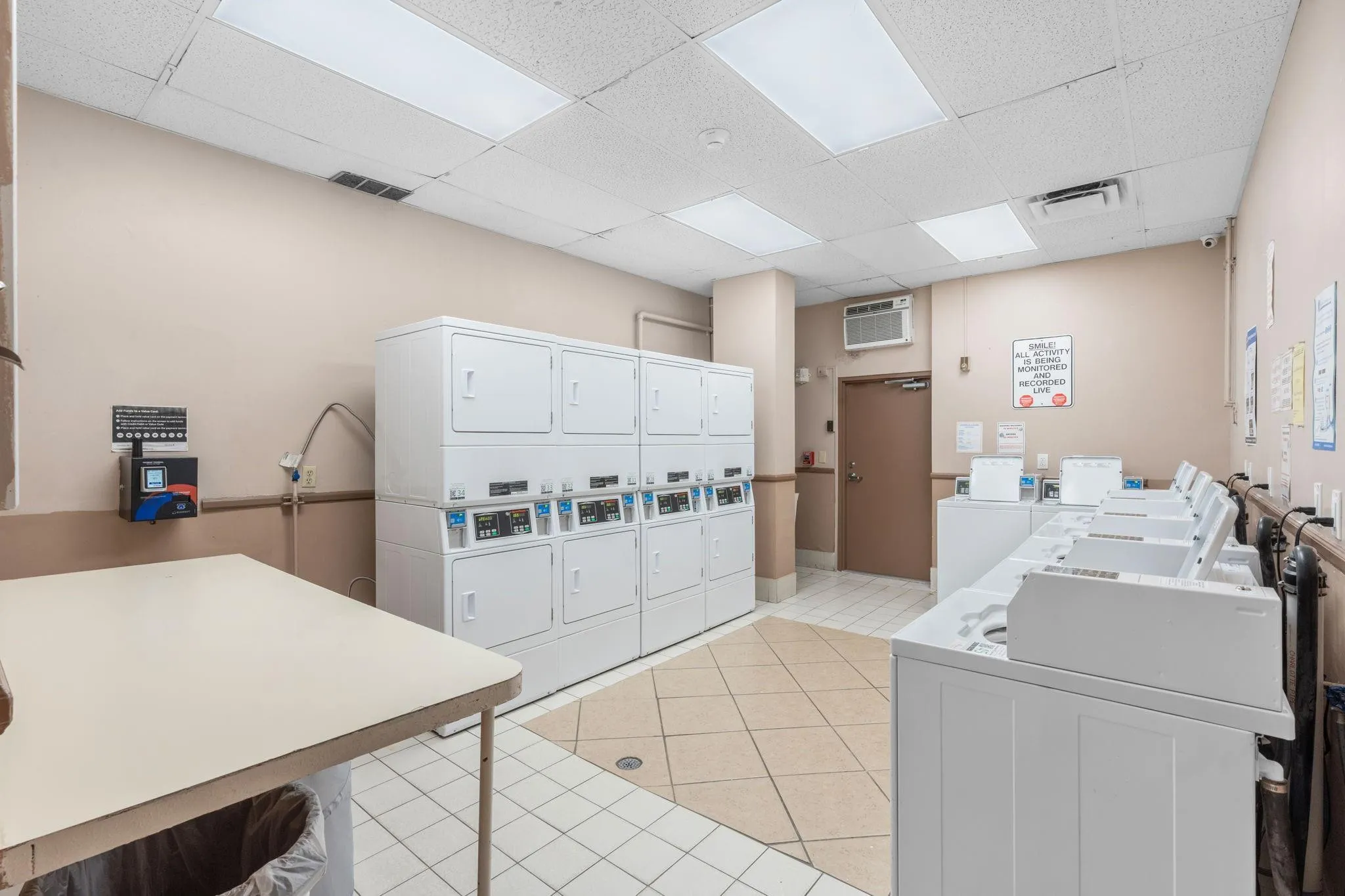 Laundry room is on first floor of the building