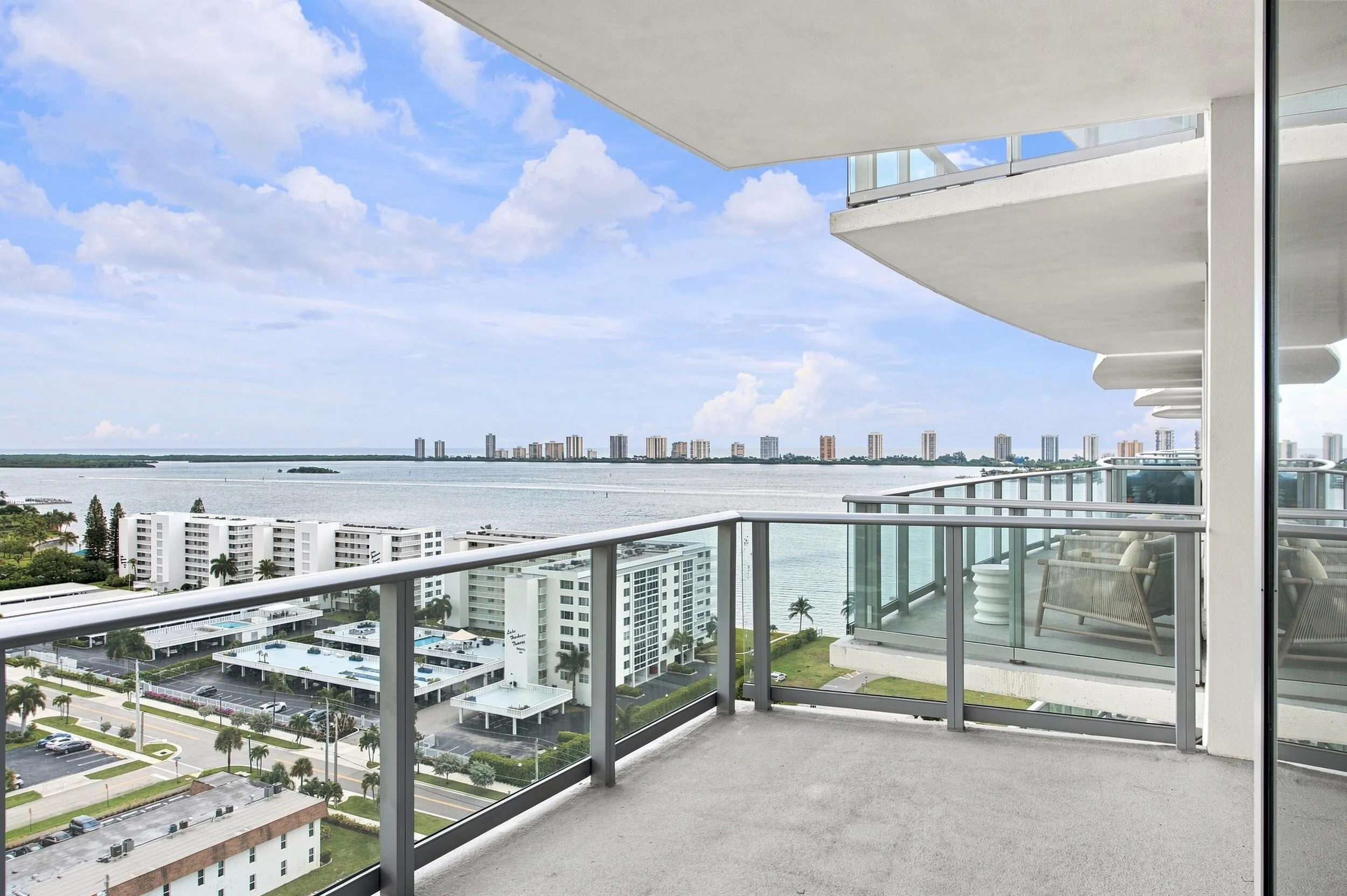 Wide water views of the intracoastal, Singer Island and the ocean