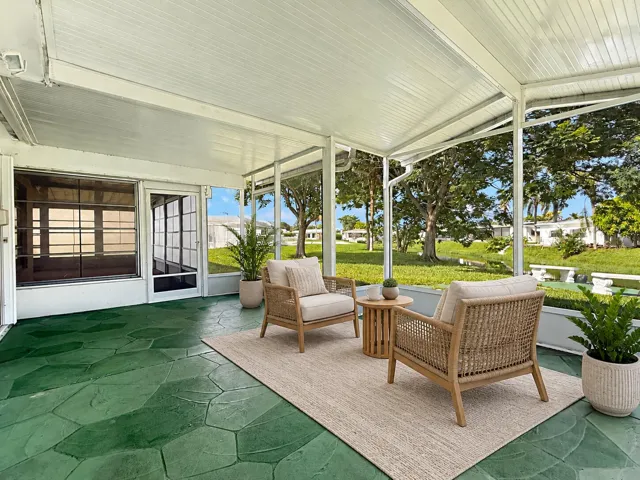 Virtually staged back porch