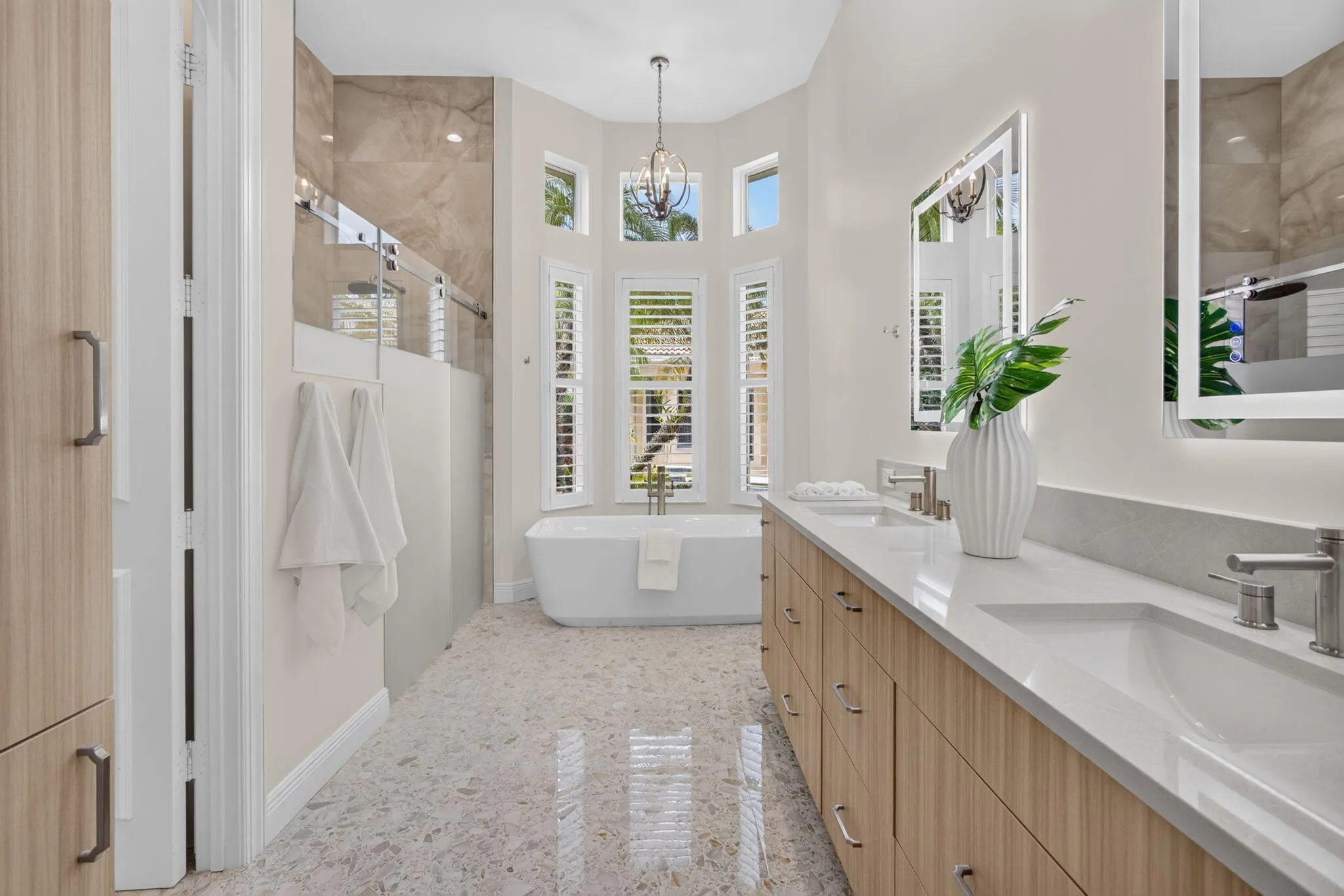 Beautifully renovated spa -like primary bathroom