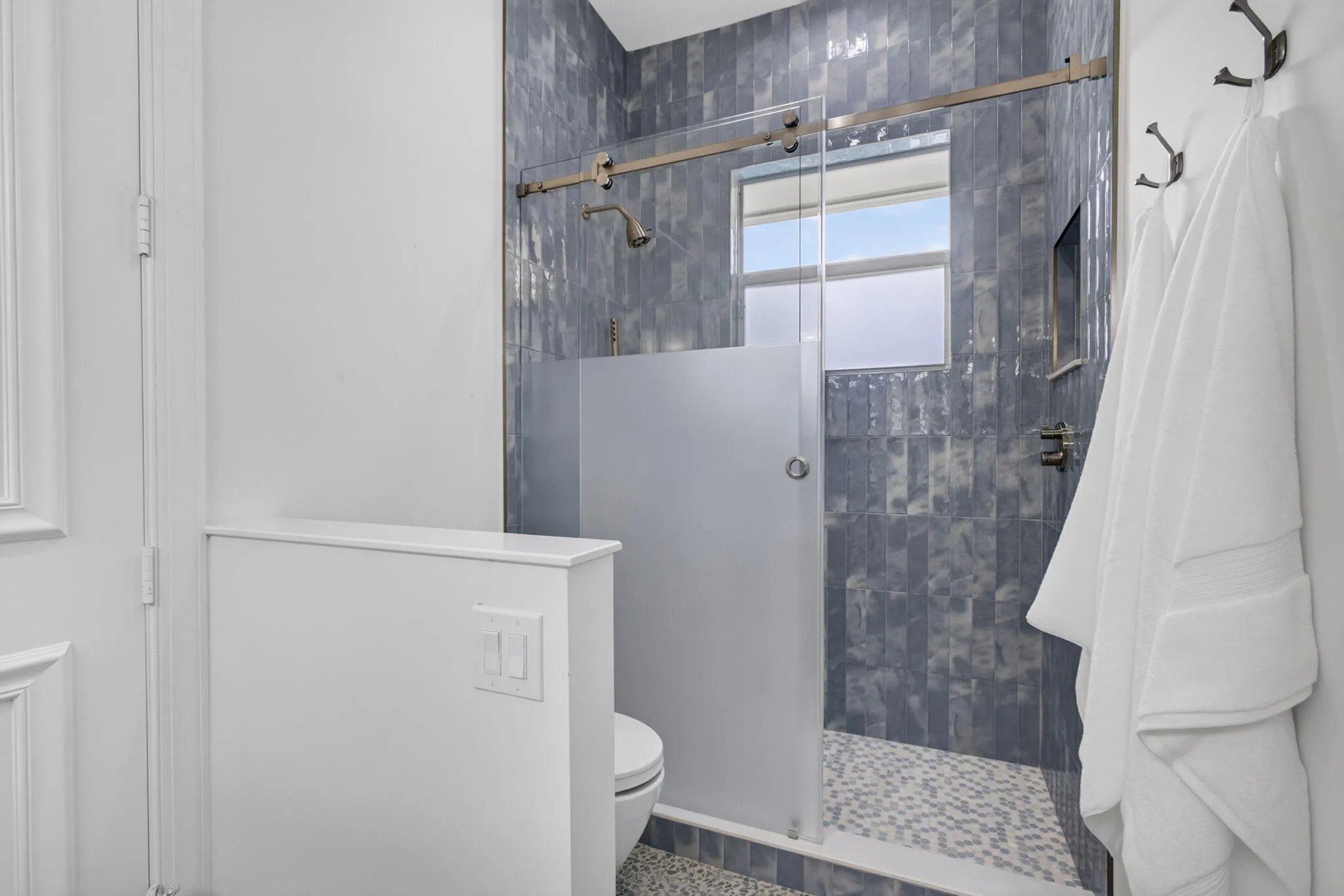 Beautiful imported tiles in shower