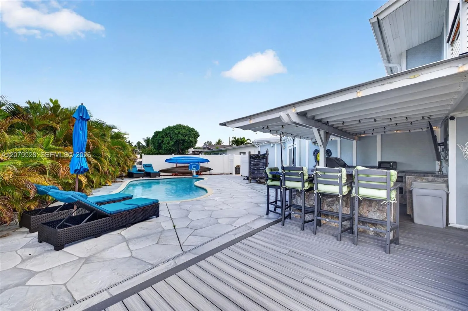 Beautiful Deck surrounds pool area