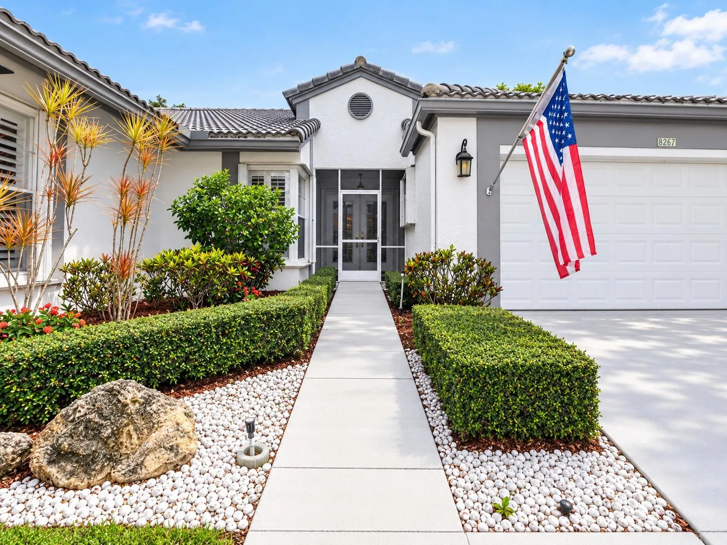 Welcoming front entry.