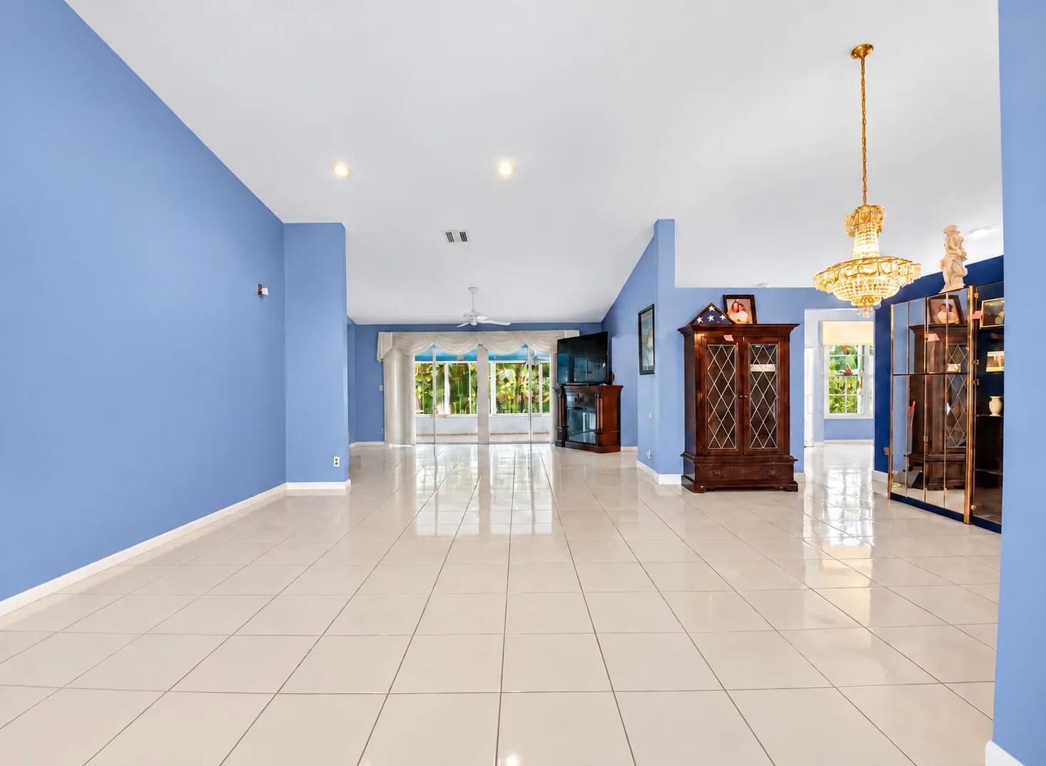 Spacious living room with plenty of natural light.