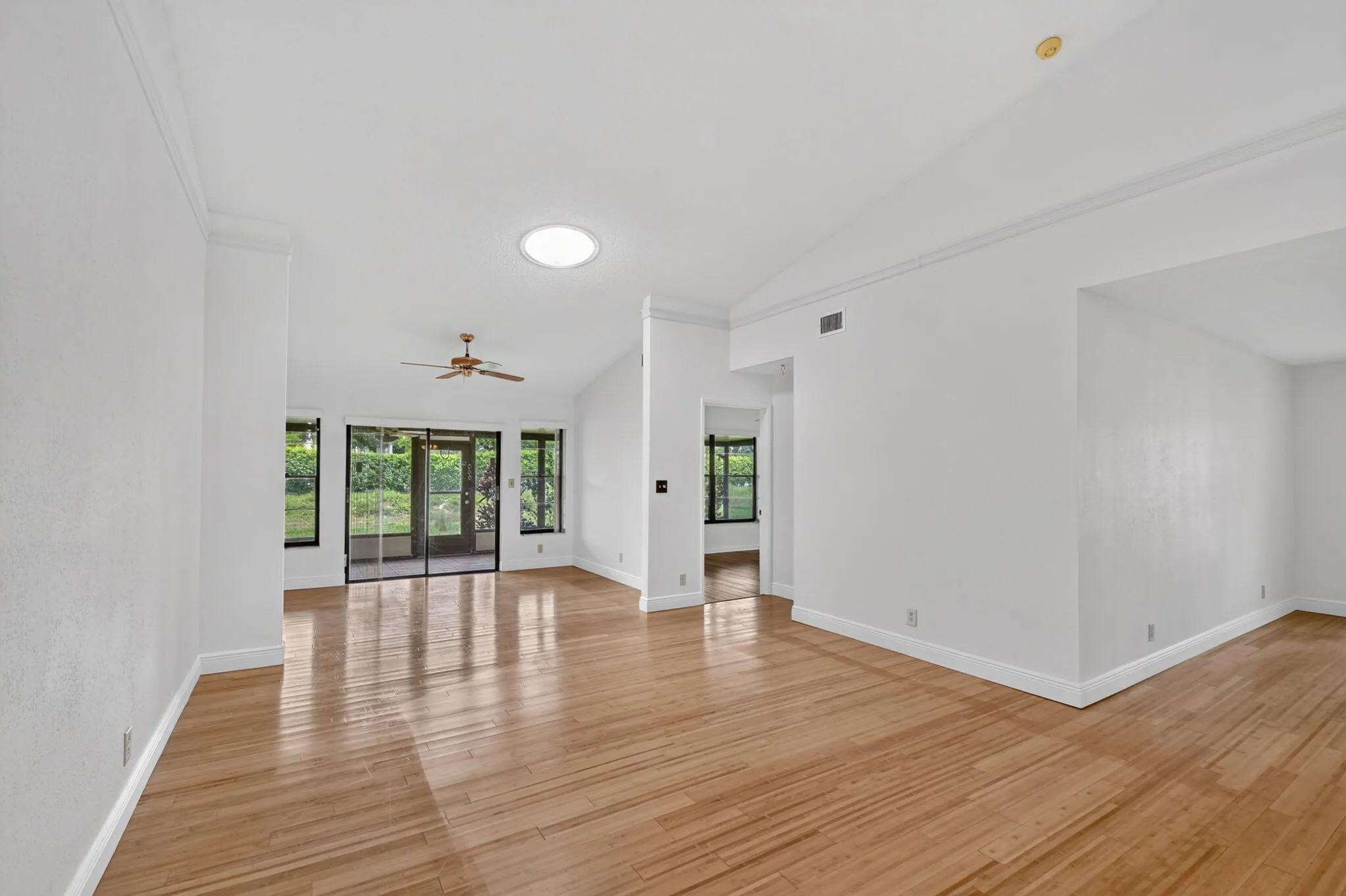Large open floor plan with extended living room and lots of natural light