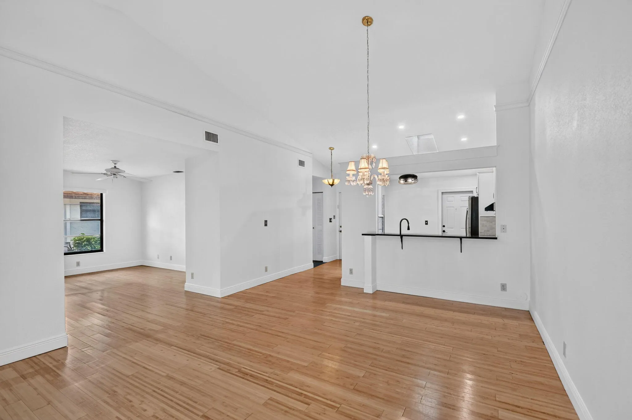 Open floor plan with den/office space