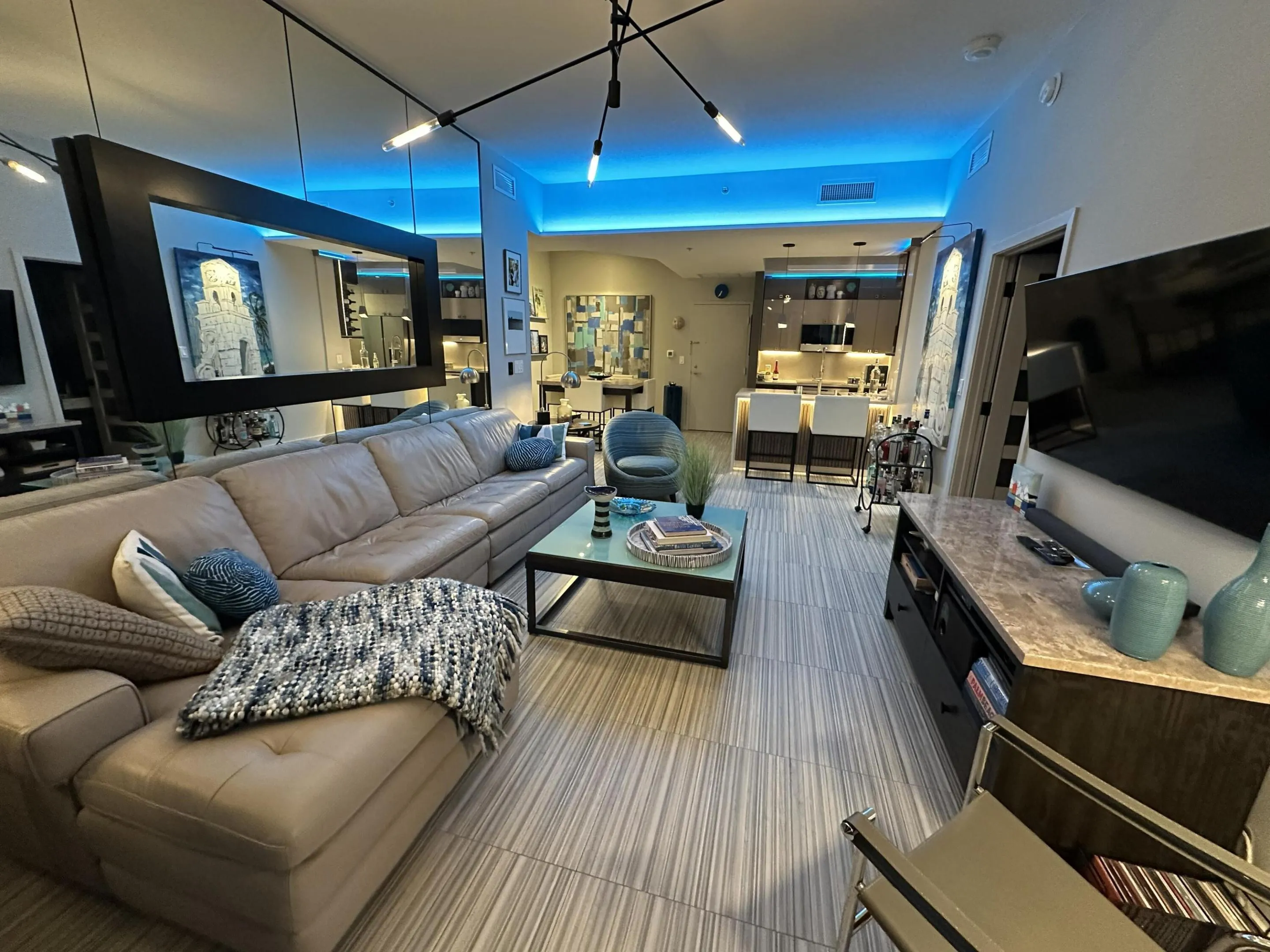 Living Room with Custom Lighting